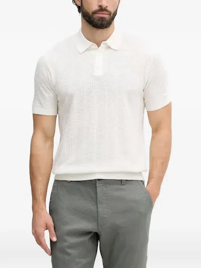 Benetton Textured-knit Polo Shirt In White