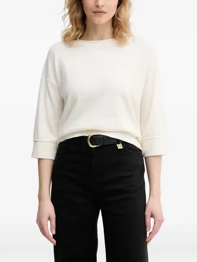 Benetton Three-quarter Sleeve Sweater In White