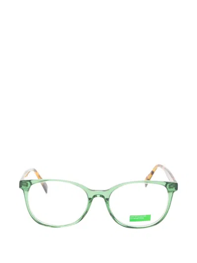 Benetton Tortoiseshell-effect Round-frame Glasses