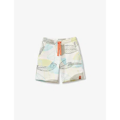 Benetton Babies'  Tropical-prints Elasticated-waist Cotton-jersey Shorts 18 Months-6 Years In Multicoloured