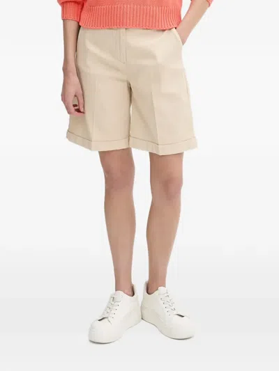 Benetton Turned-up Cuff Shorts In Neutral