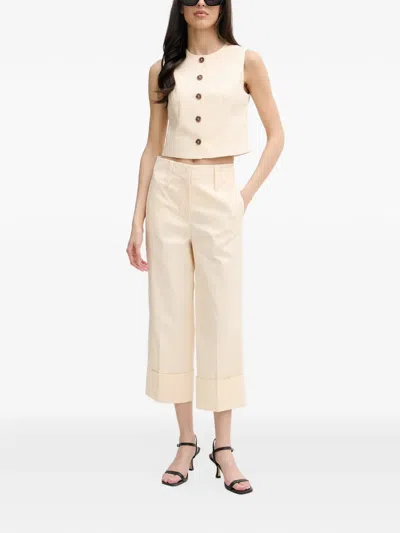Benetton Turn-up Cuff Trousers In Neutral