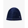 Benetton Kids' Night Blue Unisex Brand-embroidery Fleece Beanie Hat 6-14 Y