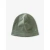 Benetton Sage Green Unisex Brand-embroidery Fleece Beanie Hat 6-14 Y In Sage Green