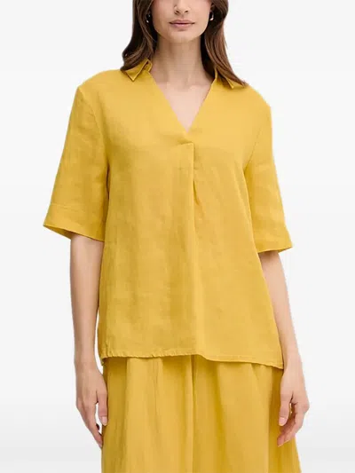 Benetton V넥 탑 In Yellow