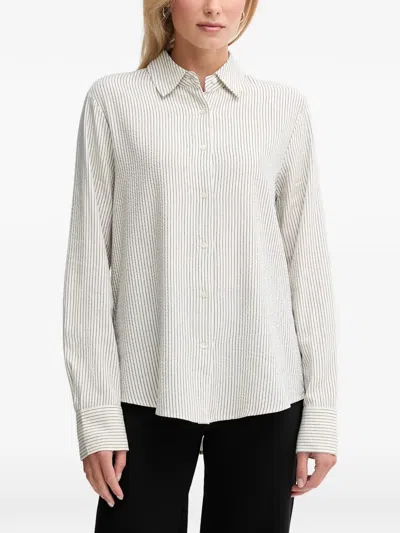 Benetton Vertical-stripe Shirt In Animal Print