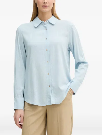 Benetton Vertical-stripe Shirt In Blue