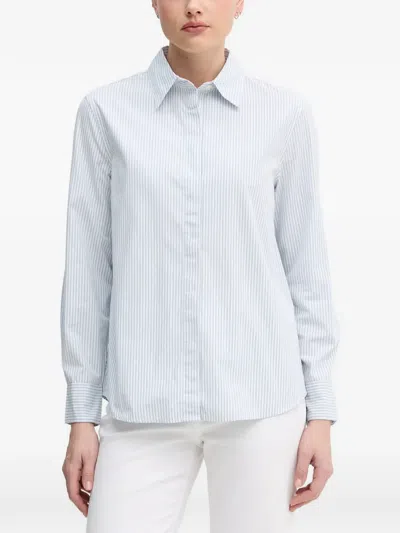 Benetton Vertical-stripe Shirt In Blue