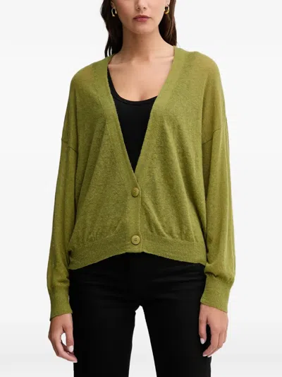 Benetton V-neck Cardigan In Green