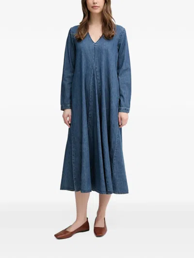 Benetton V-neck Long-sleeve Midi Dress In Animal Print