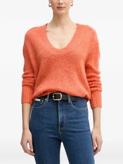 Benetton V-neck Long-sleeved Knitwear In Multi