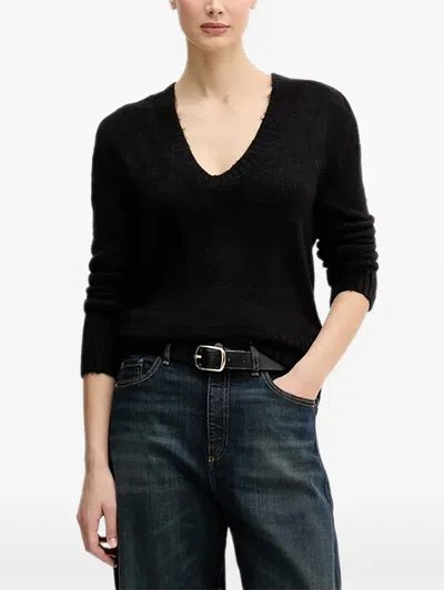 Benetton V-neck Sweater In Black