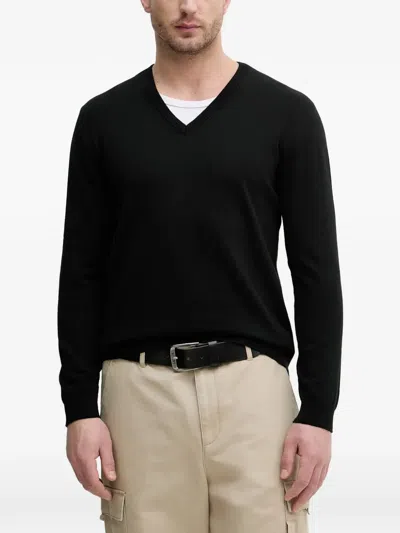 Benetton V-neck Sweater In Black