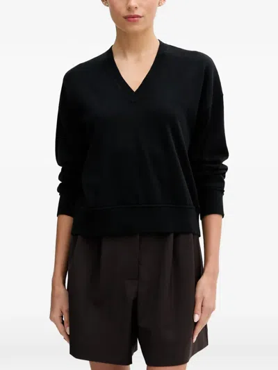 Benetton V-neck Sweater In Black