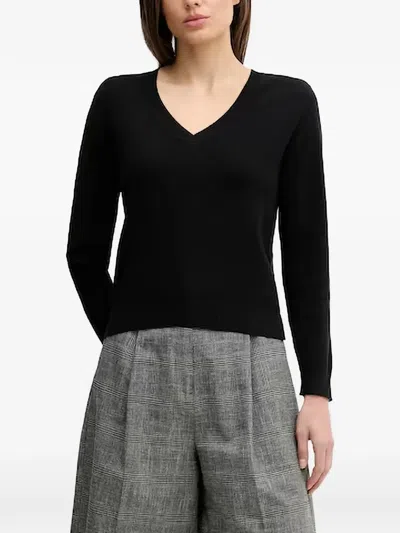 Benetton V-neck Sweater In Black