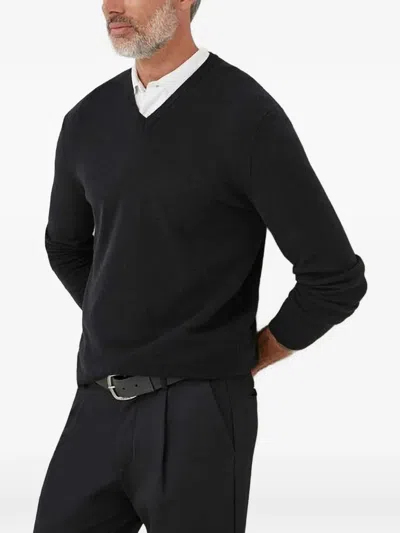 Benetton V-neck Sweater In Black