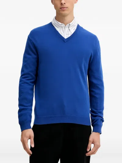 Benetton V-neck Sweater In Blue