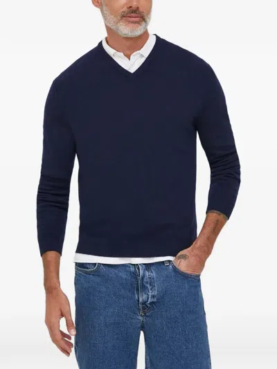 Benetton V-neck Sweater In Blue