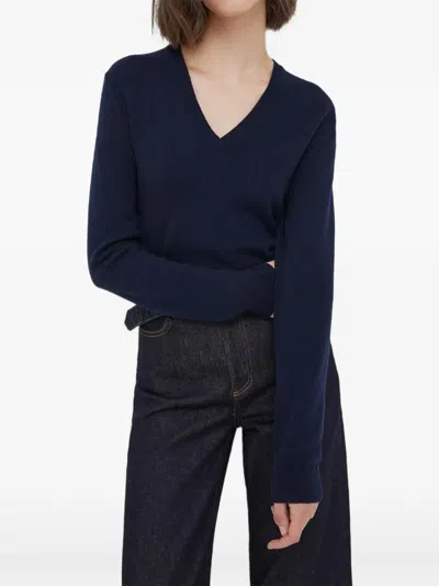 Benetton V-neck Sweater In Blue
