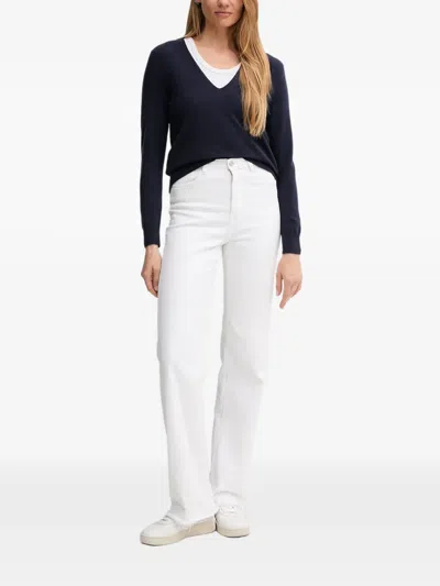 Benetton V-neck Sweater In Blue