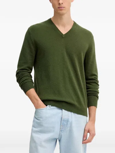 Benetton V-neck Sweater In Green