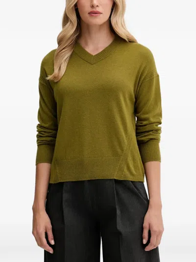 Benetton V-neck Sweater In Green