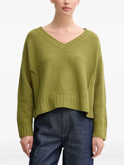 Benetton V-neck Sweater In Green