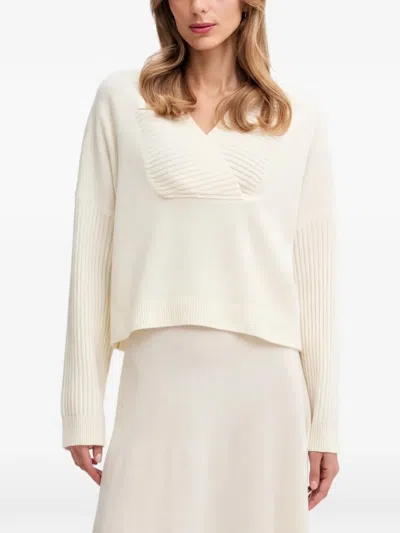 Benetton V-neck Sweater In Neutral