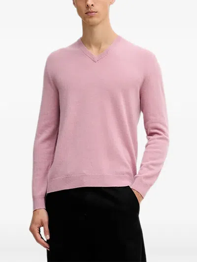 Benetton V-neck Sweater In Pink
