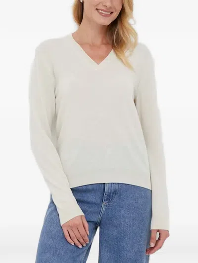 Benetton V-neck Sweater In White
