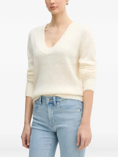 Benetton V-neck Sweater In Yellow