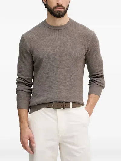 Benetton Waffle-knit Crew-neck Sweater In Multi