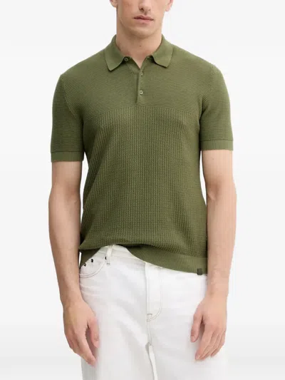 Benetton Waffle-knit Short-sleeve Polo Shirt In Animal Print