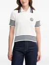 Benetton 스트라이프 폴로 탑 In White