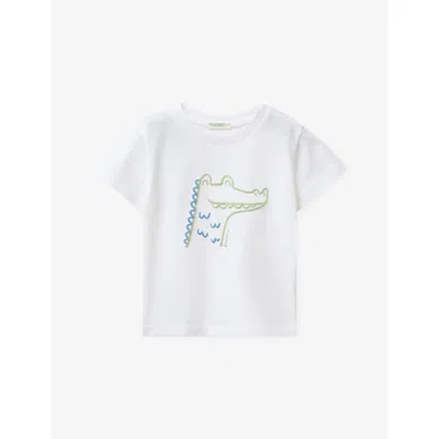 Benetton Babies' White Giraffe-print Short-sleeved Cotton-jersey T-shirt 0