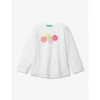 Benetton Babies'  White Graphic-print Long-sleeve Cotton T-shirt 18 Months - 6 Years