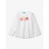Benetton White Graphic-print Long-sleeve Cotton T-shirt 18 Months - 6 Years In White