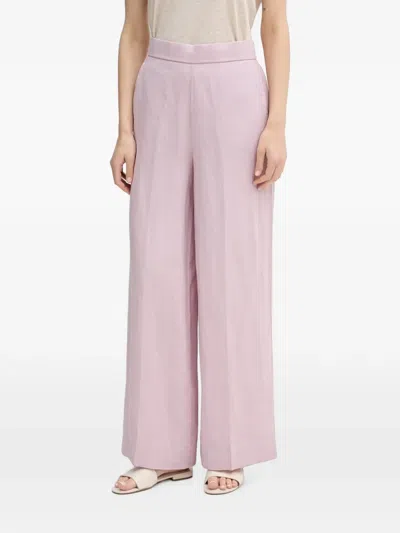 Benetton Wide-leg Elasticated-waist Trousers In Pink