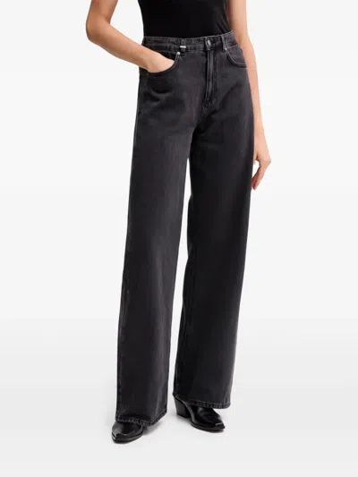 Benetton Wide-leg Jeans In Black