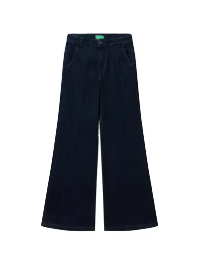 Benetton Wide-leg Trousers In Blue