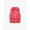 Benetton Womens Logo-embroidered Hooded Quilted Gilet 6-14 Years Cyclamen In Cyclamen