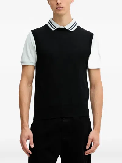 Benetton Wool Vest In Black