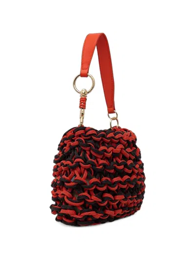 Benetton Woven-rope Tote Bag In Red
