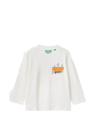Benetton Kids' X Peanuts Snoopy-print Long-sleeve T-shirt In White