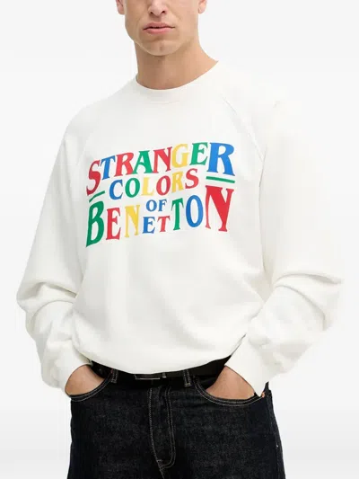 Benetton X Stranger Things Print-detail Sweater In White