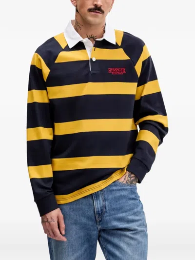 Benetton X Stranger Things Striped Polo Shirt In Multi