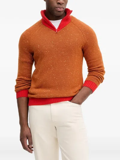 Benetton X Stranger Things Zip-up Sweater In Orange
