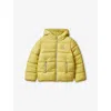 Benetton Yellow Hooded Quilted Shell Jacket 6 In White
