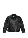 Benetton Zip Biker Jacket In Black