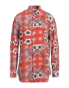 Benevierre Man Shirt Red Size Xl Viscose In Red
